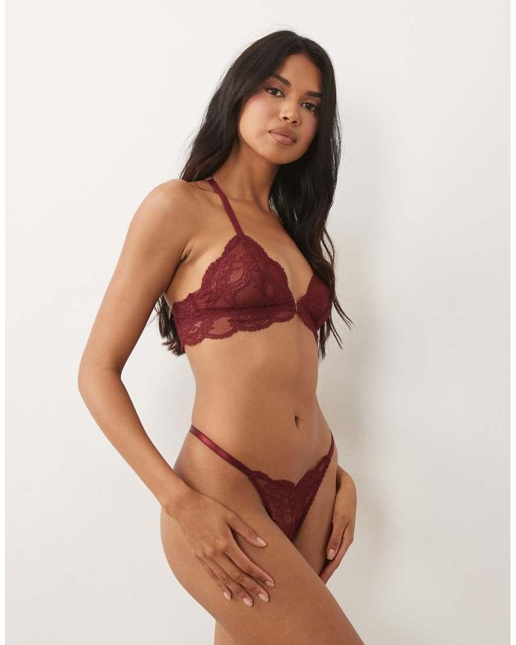 Lola Tanga De Encaje En-Rojo ASOS de color Brown