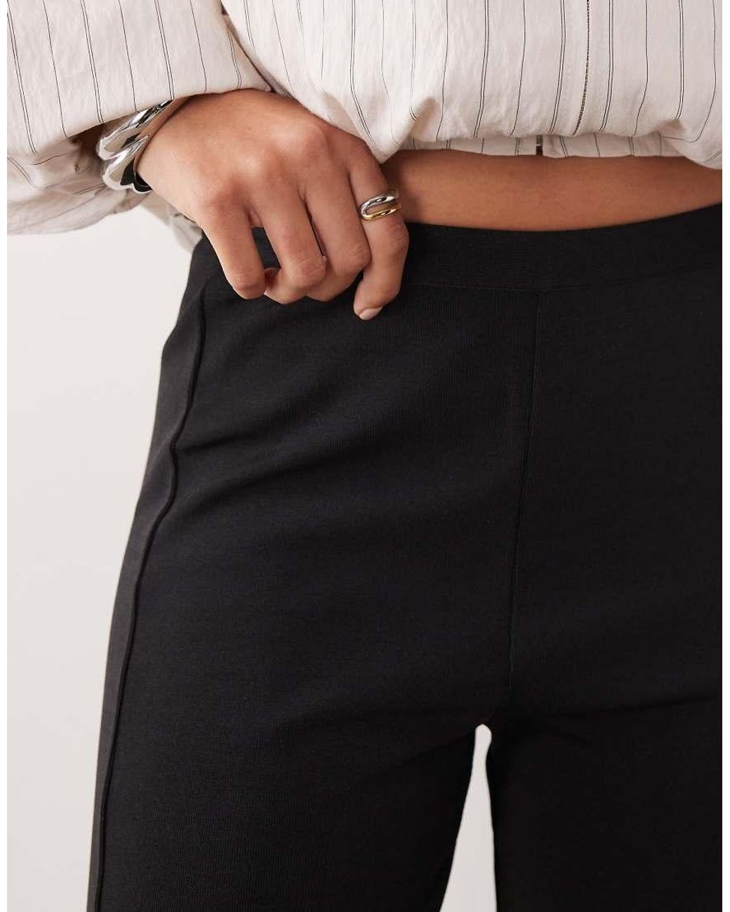 ASOS Black Skinny Bandage Trousers With Zip Detail
