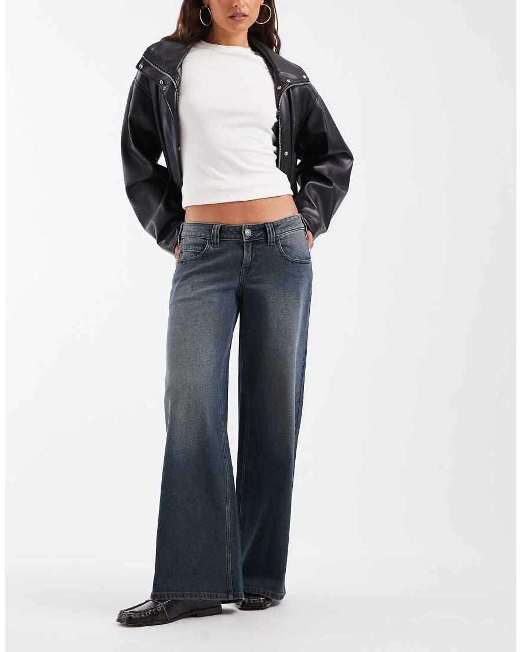 Hollister Multicolor Ultra Low Rise baggy Fit Jeans With Adjustable Detail