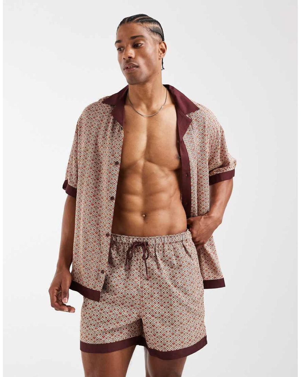 ASOS Orange Co-Ord Swim Shorts for men