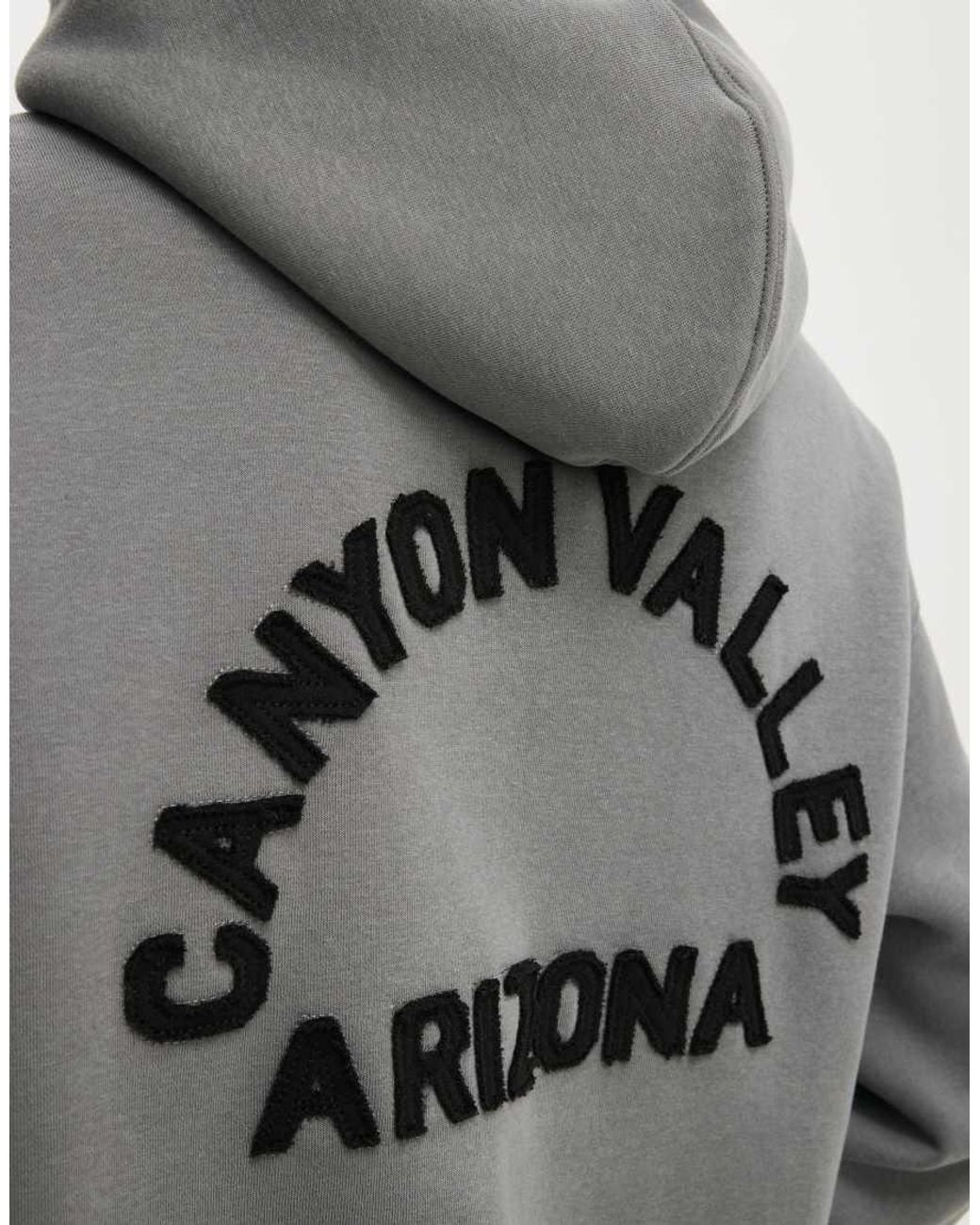 Cotton On Gray Box Fit Graphic Hoodie for men