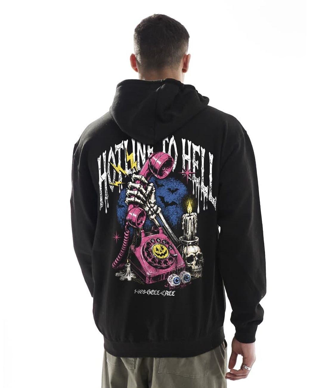 PRNT Black Hotline Relaxed Hoody