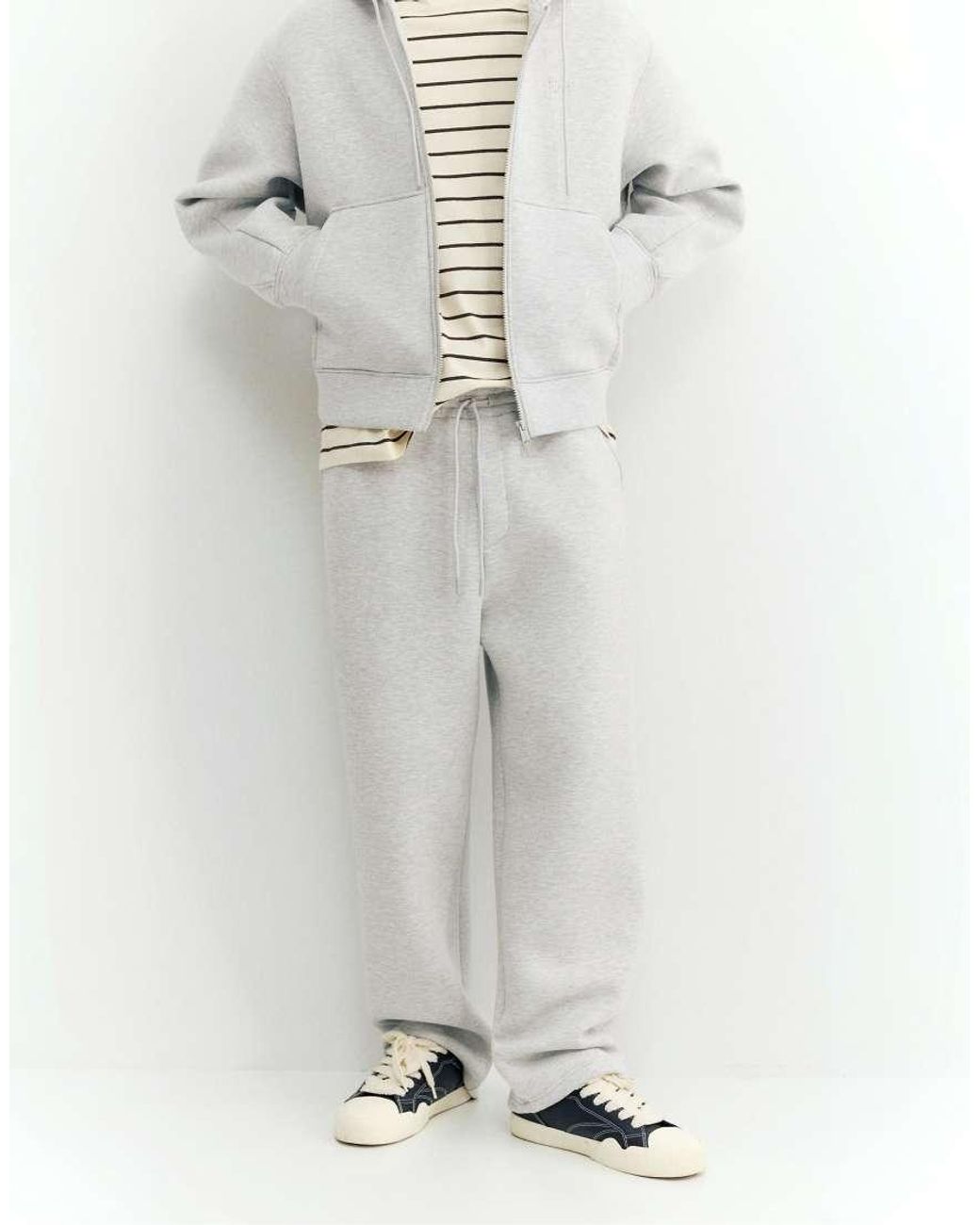 Pull&Bear Gray Stwd baggy joggers for men