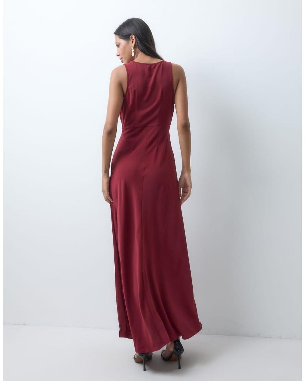 Jdy Red V-neck Maxi Dress