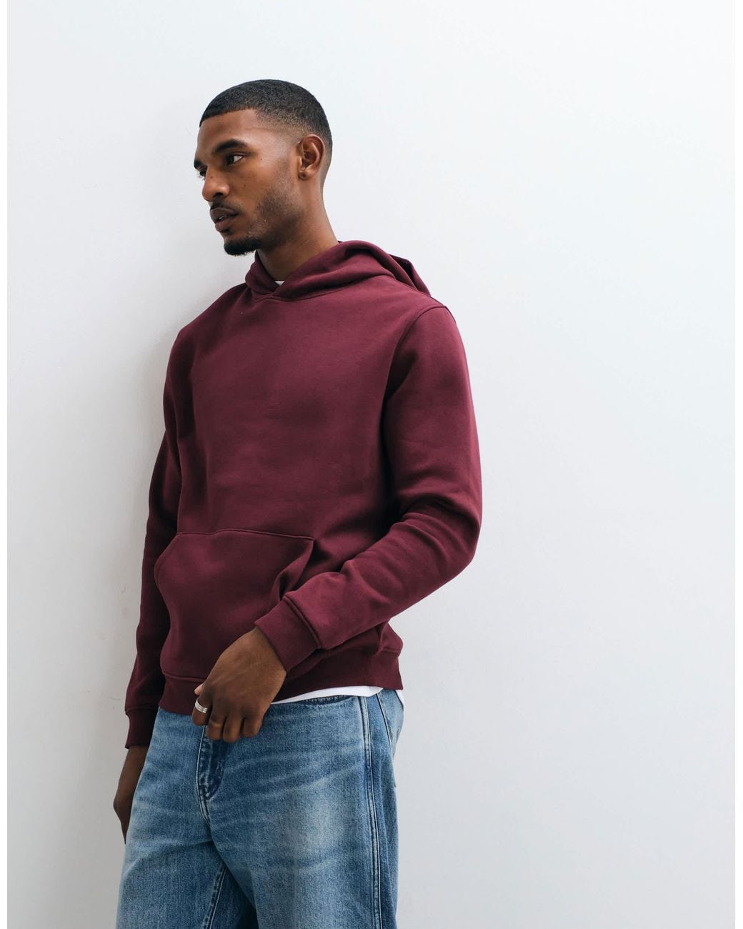 ASOS – basic-kapuzenpullover in Red für Herren