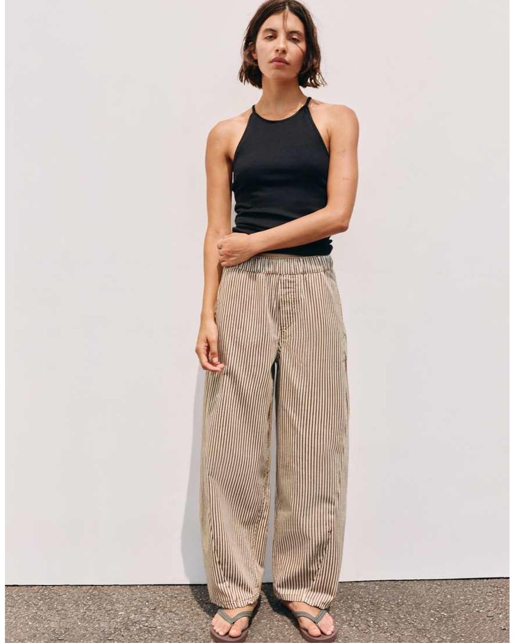 Pull&Bear Multicolor Straight-Leg Striped Trousers