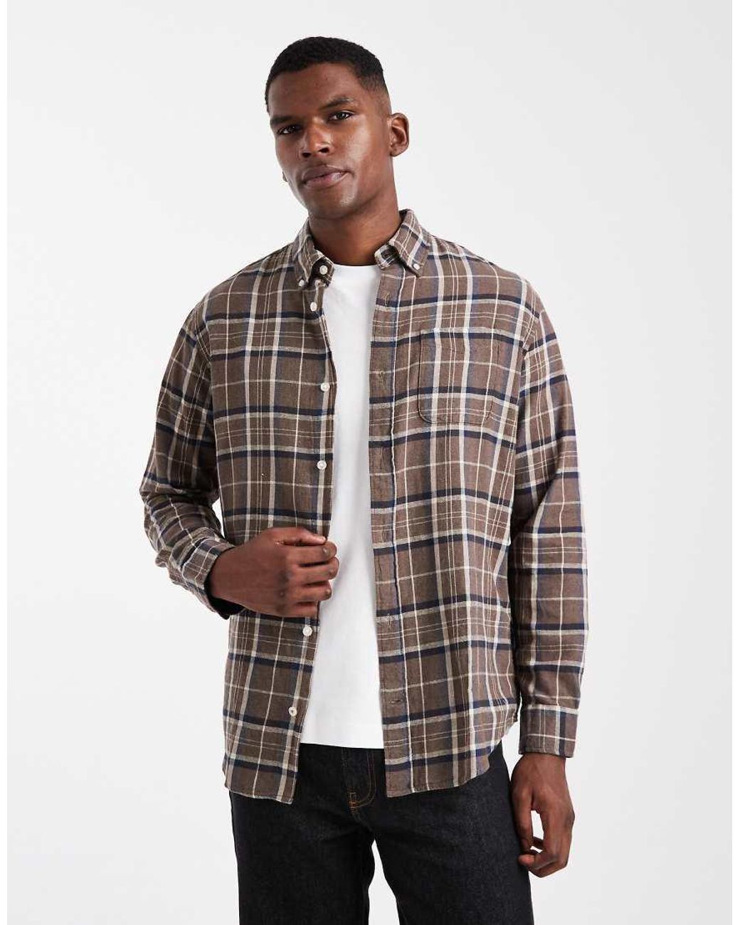 Jack & Jones Brown Check Shirt for men