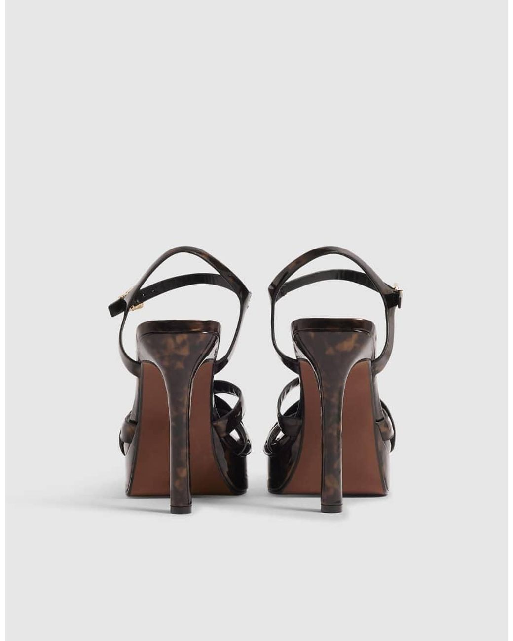 River Island Brown Shell Platform Heeled Sandals