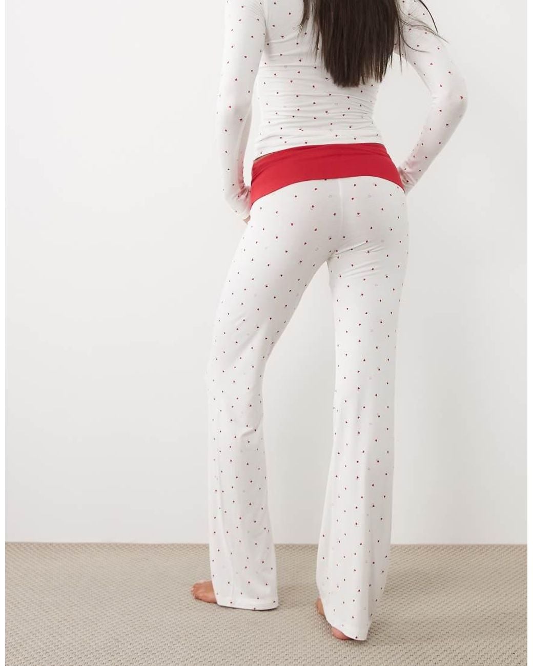 Cotton On White Lounge Airy Soft Roll Over Waist Trouser