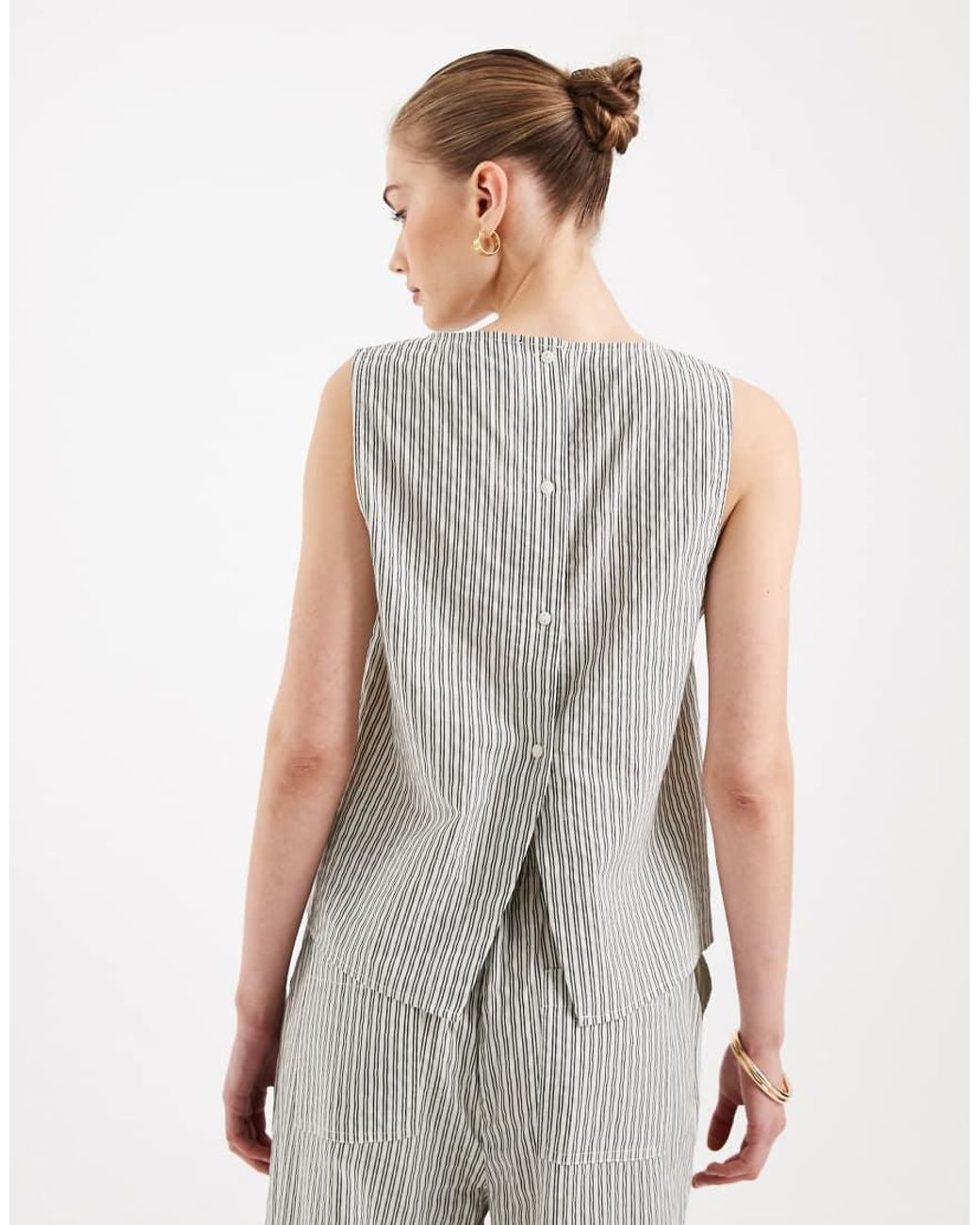 ASOS Gray Shell Button Back Top Co-Ord