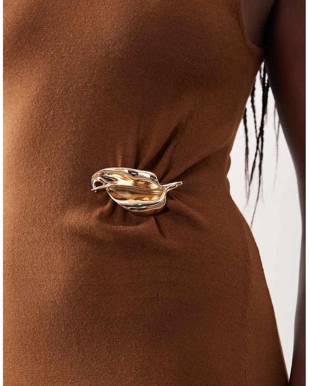 Mango Natural Sleeveless Maxi Dress With Hardware Detail