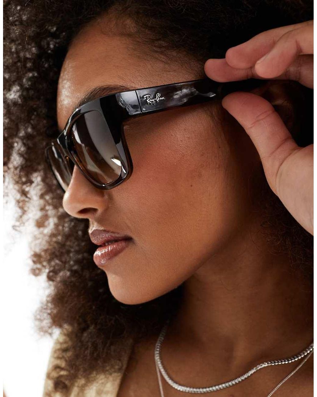 Ray-Ban Brown Rectangular Sunglasses