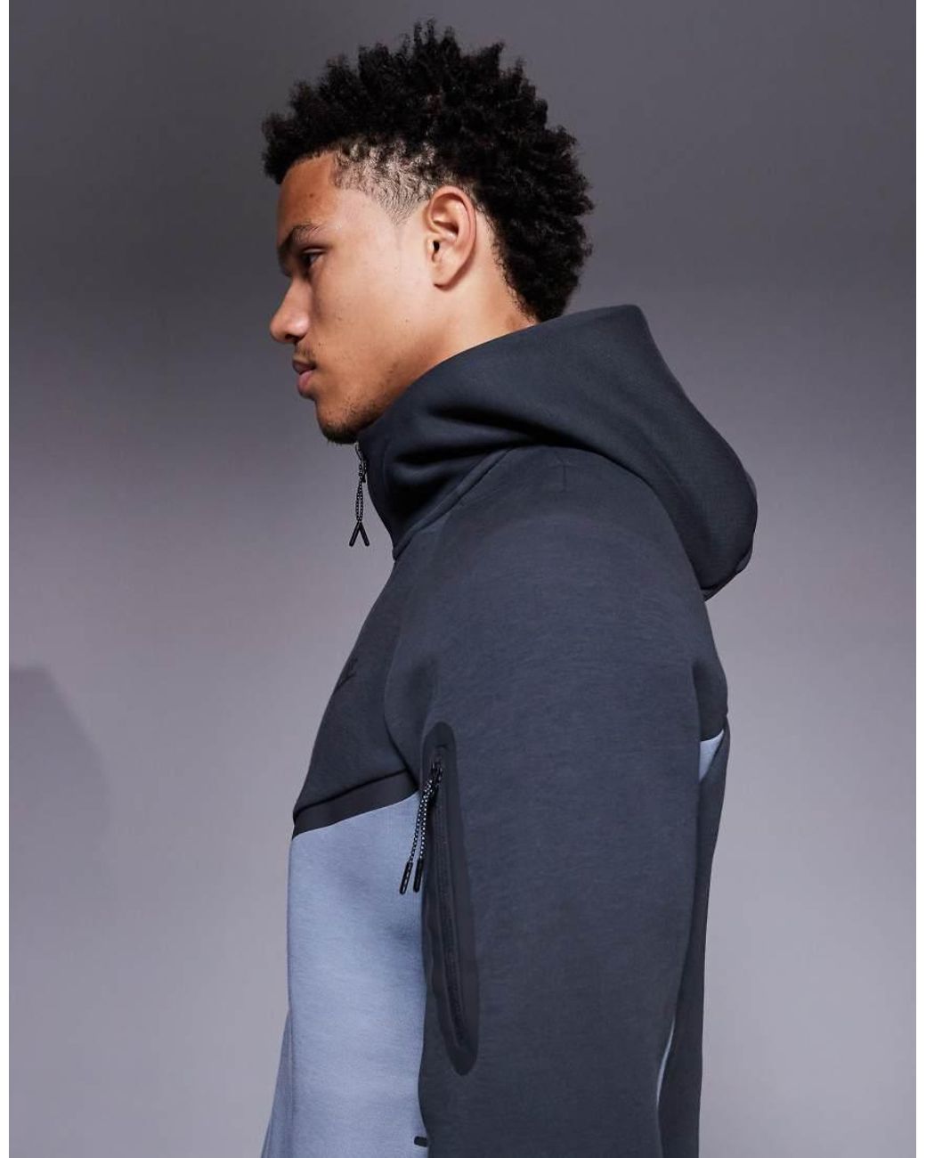 Nike Blue Tech Fleece Full Zip Hoodie for men