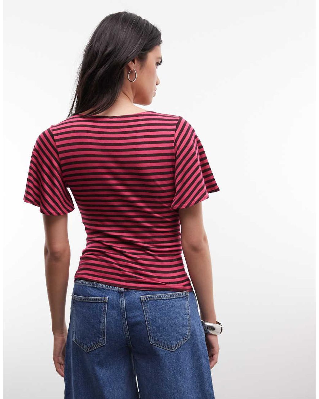 Collusion Red Deep V Batwing Top