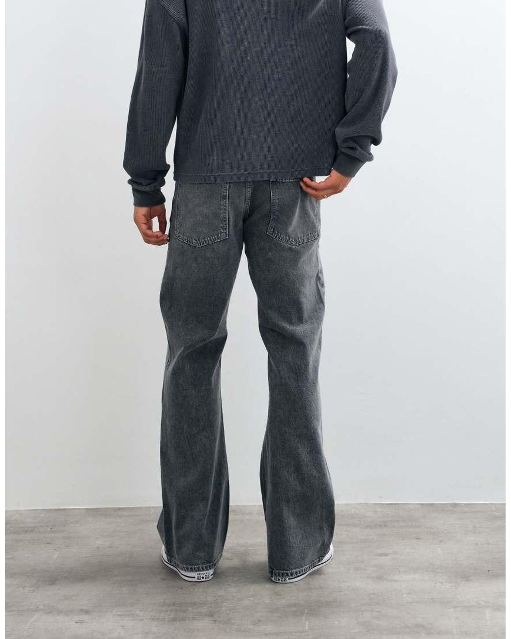ASOS Blue Wide Flare Jeans for men