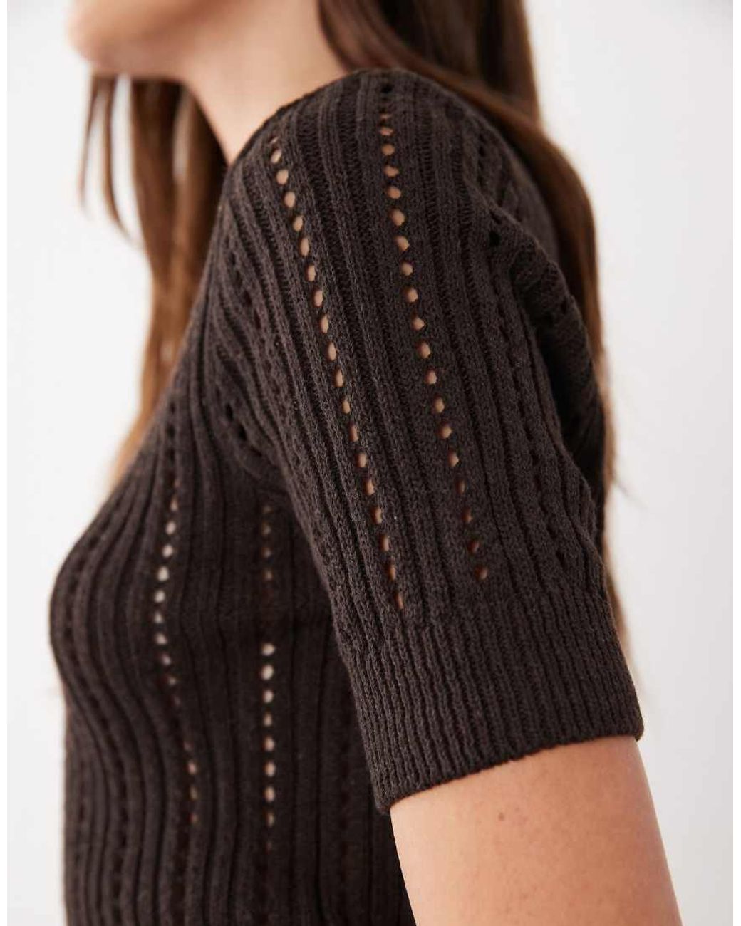 ASOS Blue Knitted Short Sleeve Top