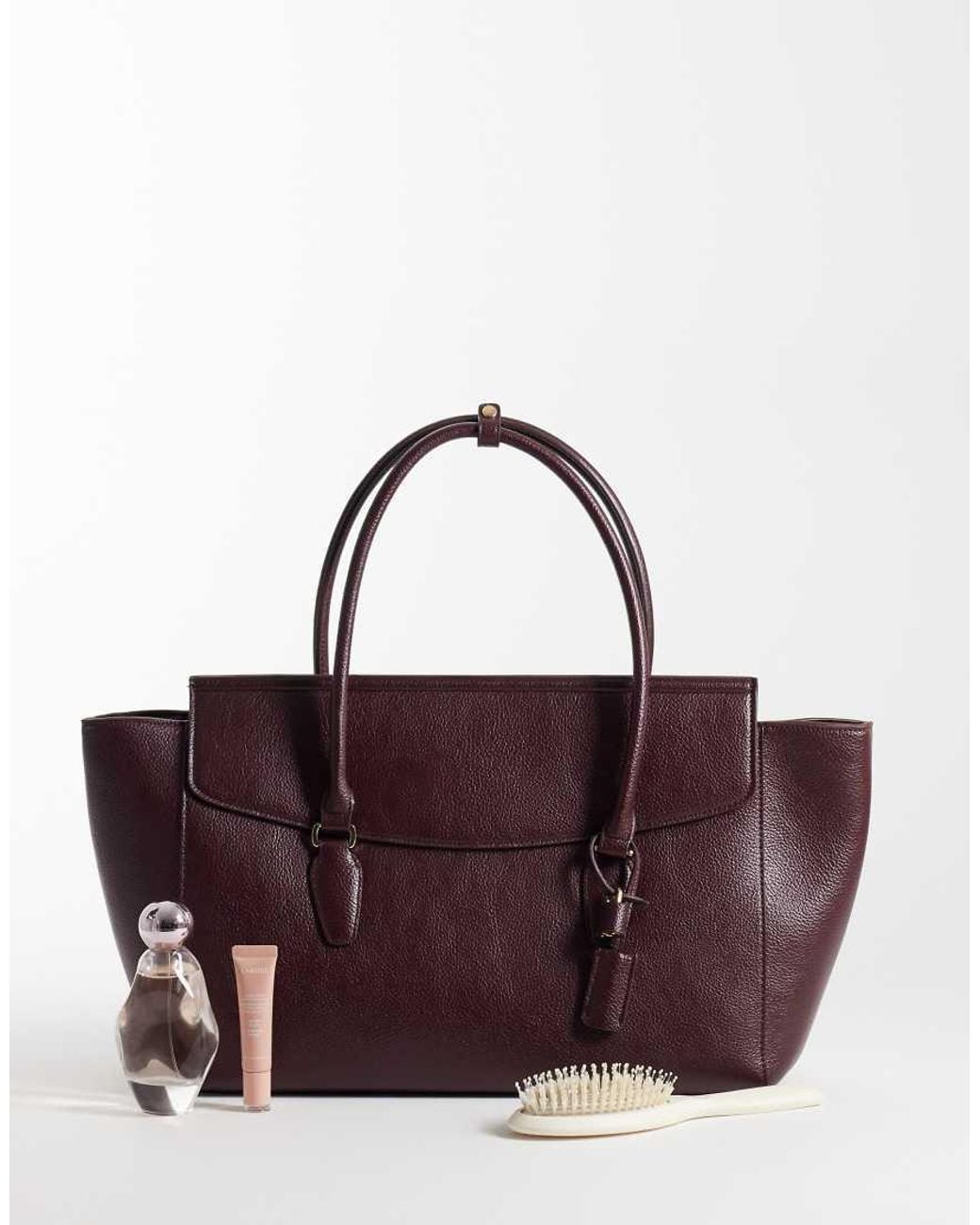 Mango Purple Faux Leather City Bag