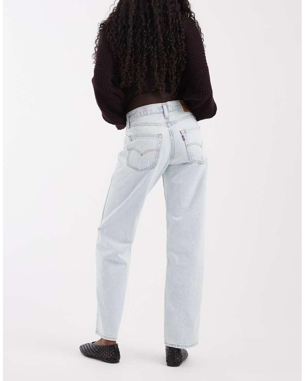 Levi's Baggy Denim Jeans Met Gebleekte Wassing in het Blue