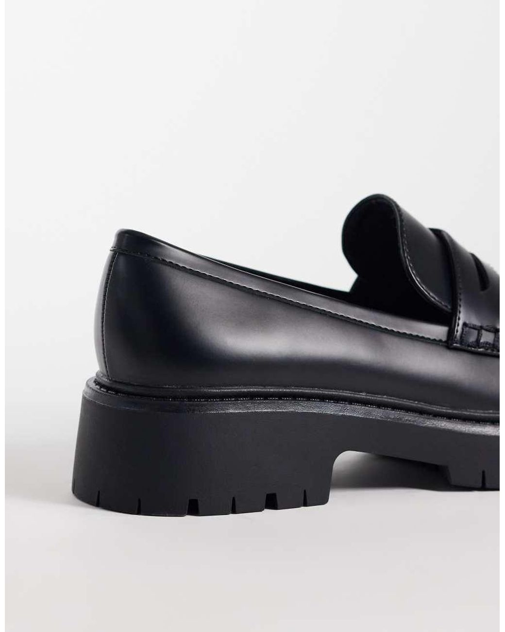 London Rebel Black Palmer Tassel Chunky Loafers