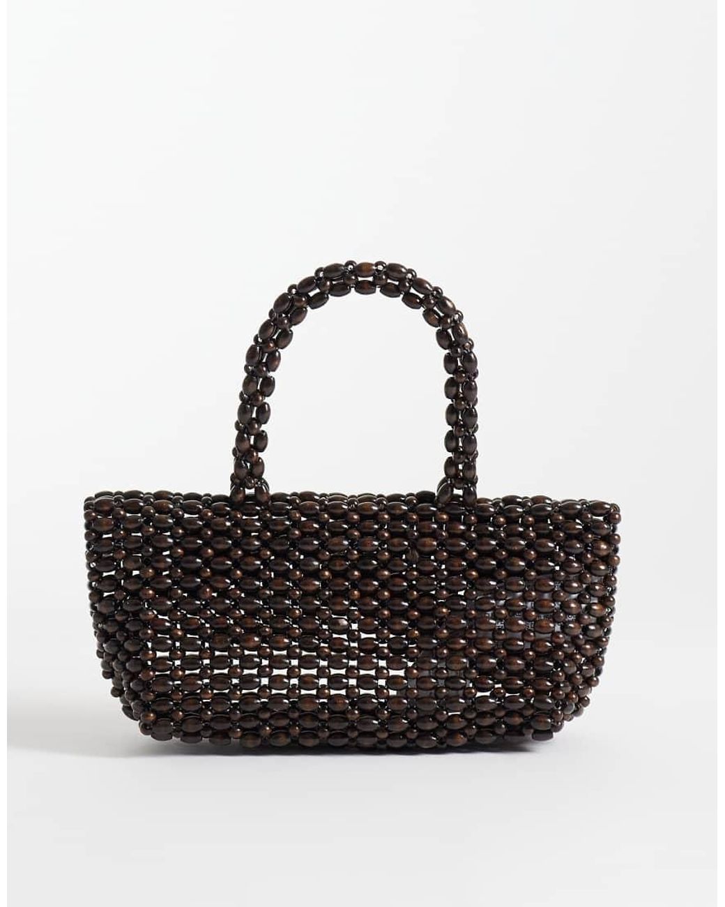 Borsa Con Perline di Mango in Black