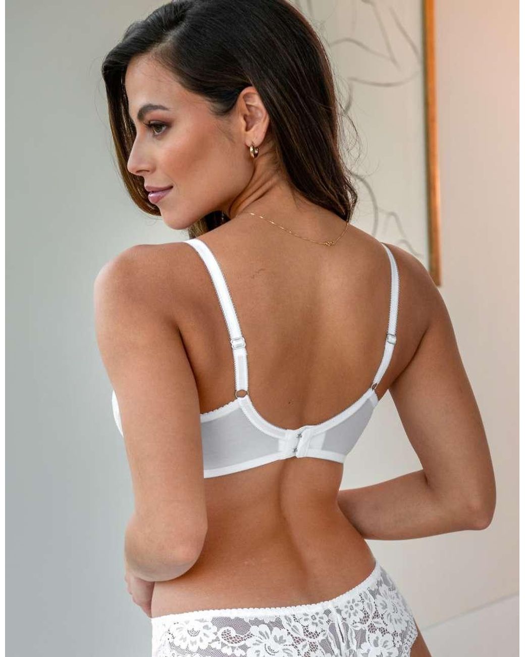 Pour Moi White Fleur Non Padded Underwired Balconette Bra