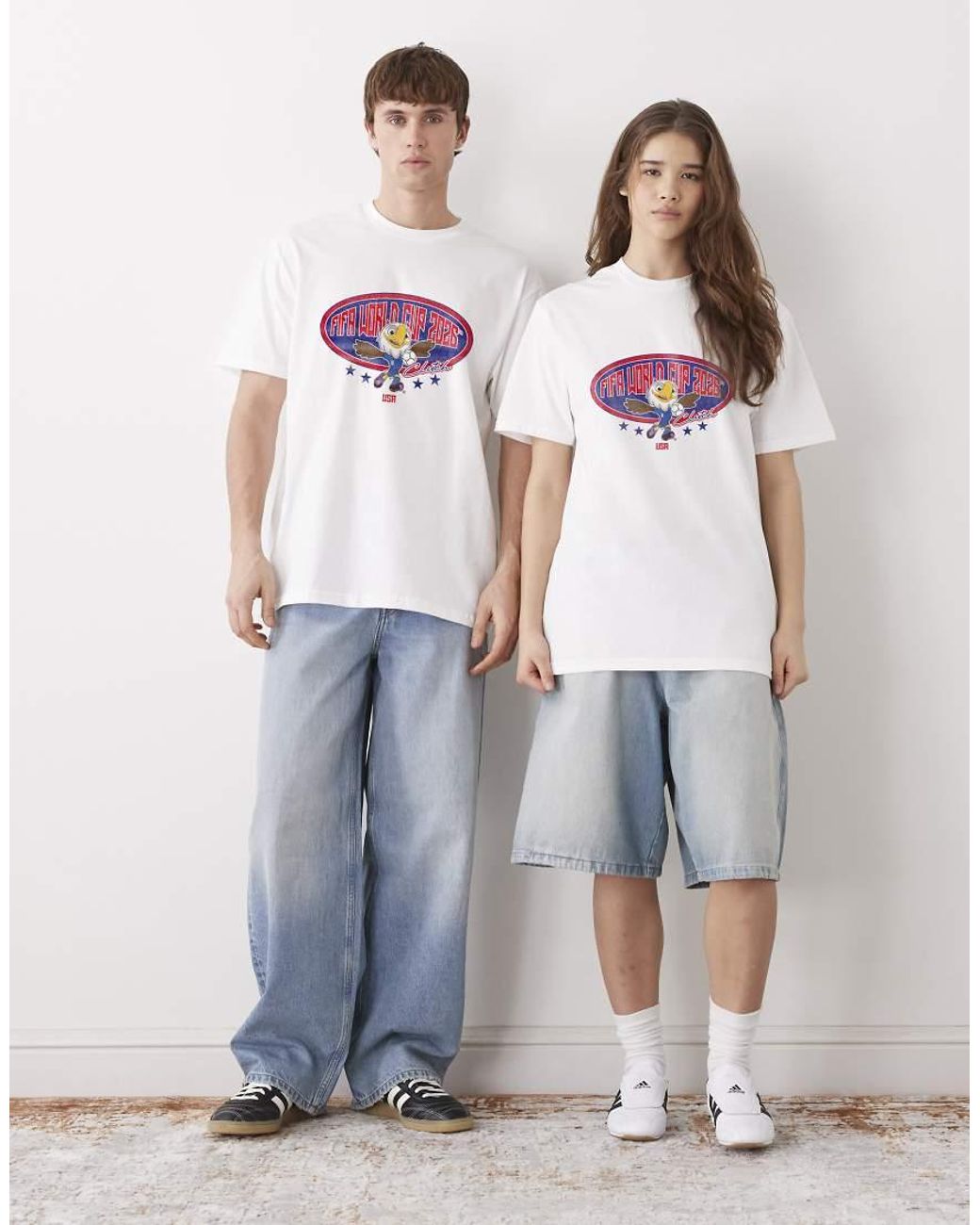 PRNT Natural Fifa World Cup Usa Mascot Relaxed Fit T-Shirt