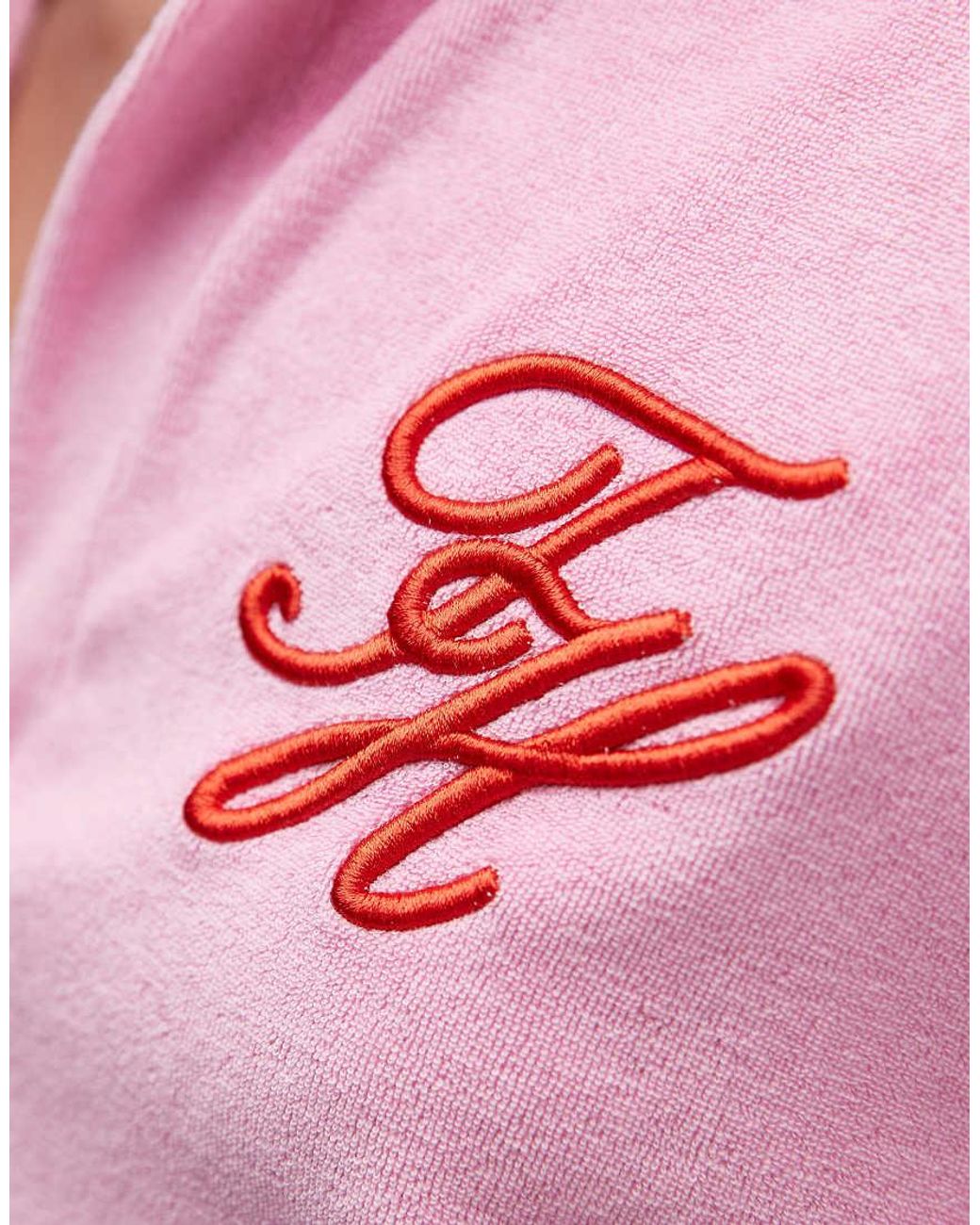 Tommy Hilfiger Pink Resort Logo Towelling Shirt Co-Ord