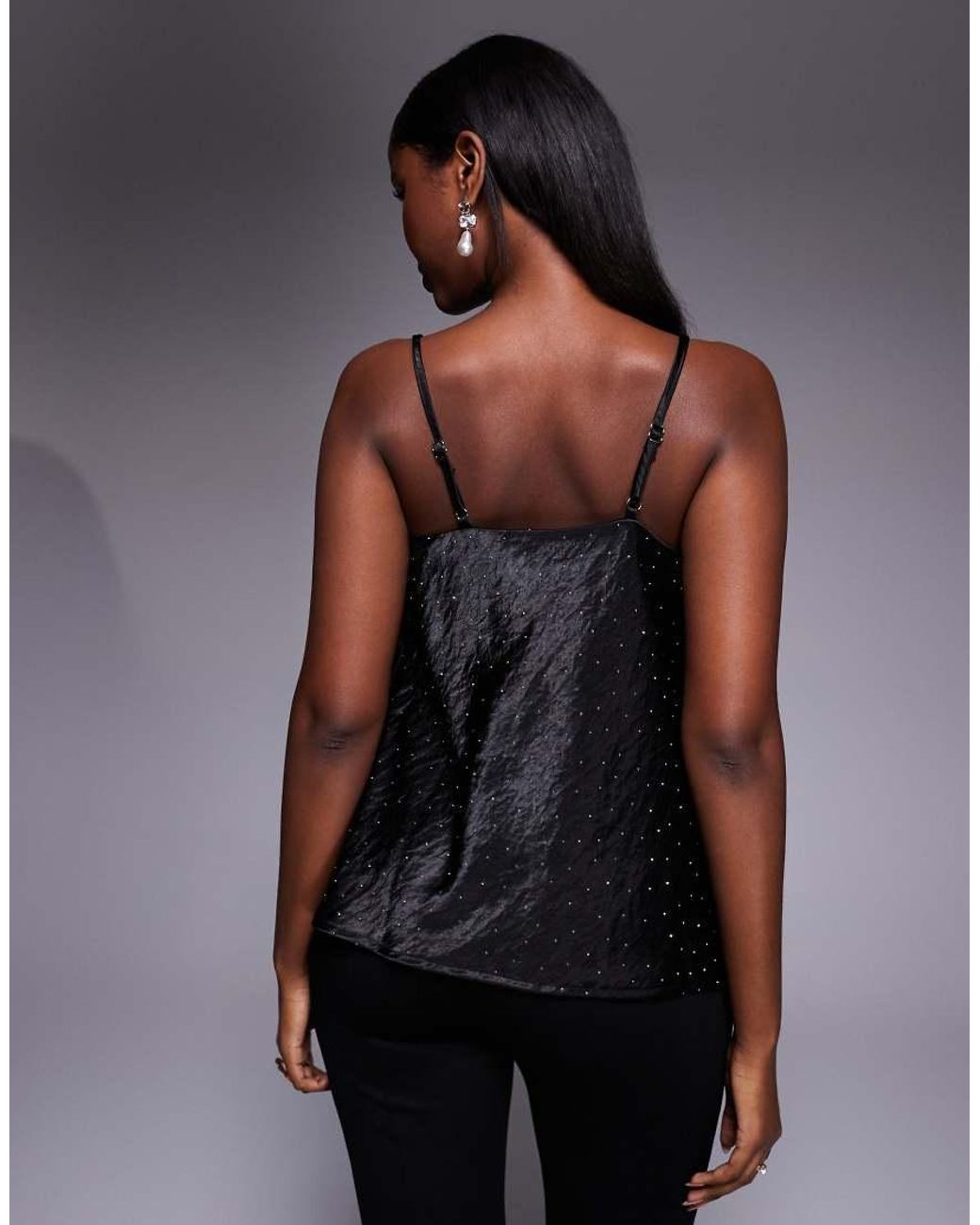 River Island Black Hotfix Detail Cami Top