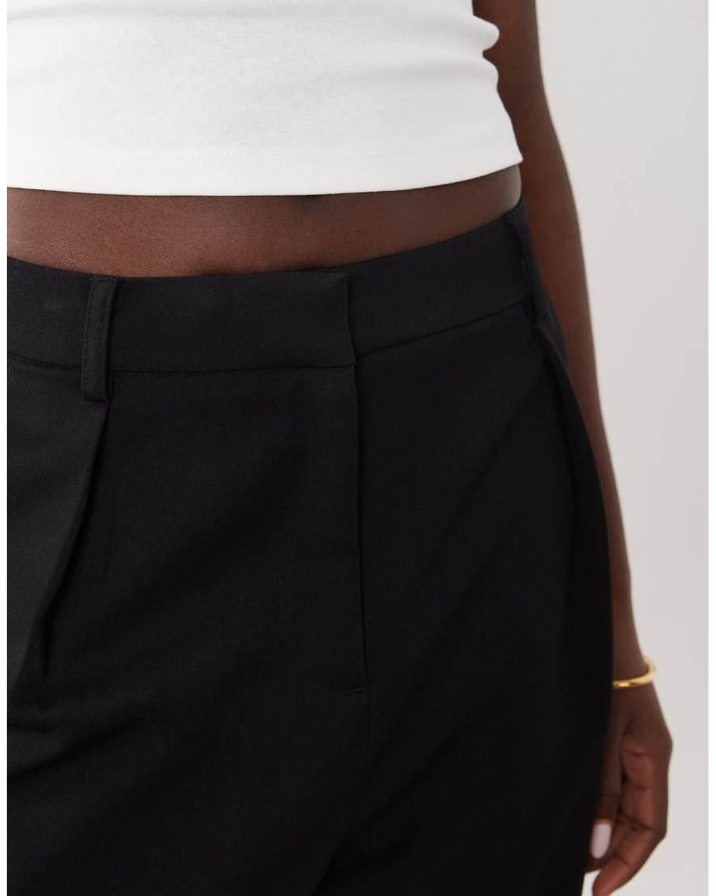 New Look Black Tailored Barrel Leg Pants