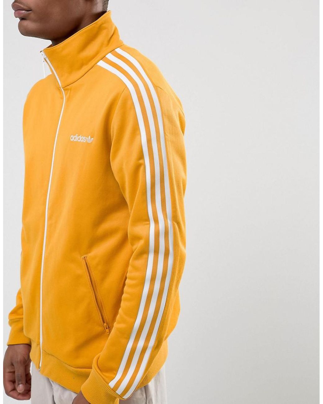 adidas Originals Beckenbauer Track Jacket In Yellow Br4326 for Men | Lyst