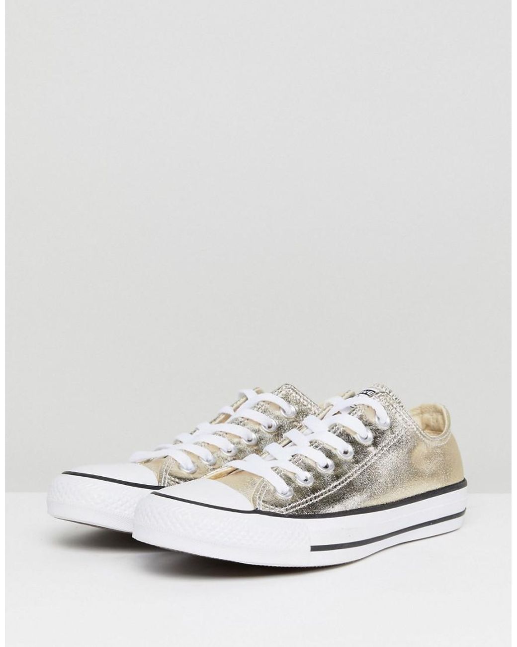 Converse Chuck Taylor Ox Trainers In Gold Metallic | Lyst