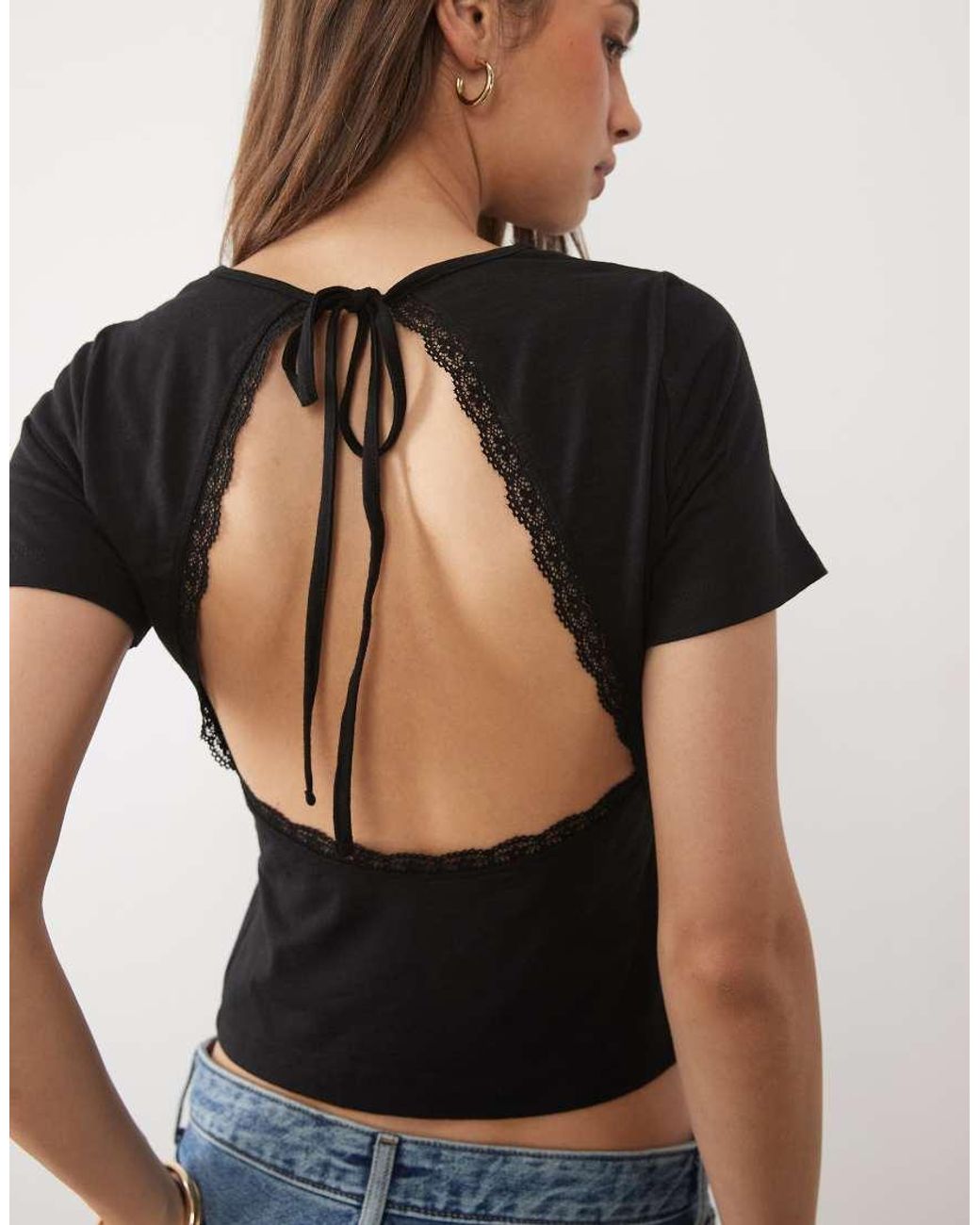 ASOS Black Backless Lace Baby T-shirt