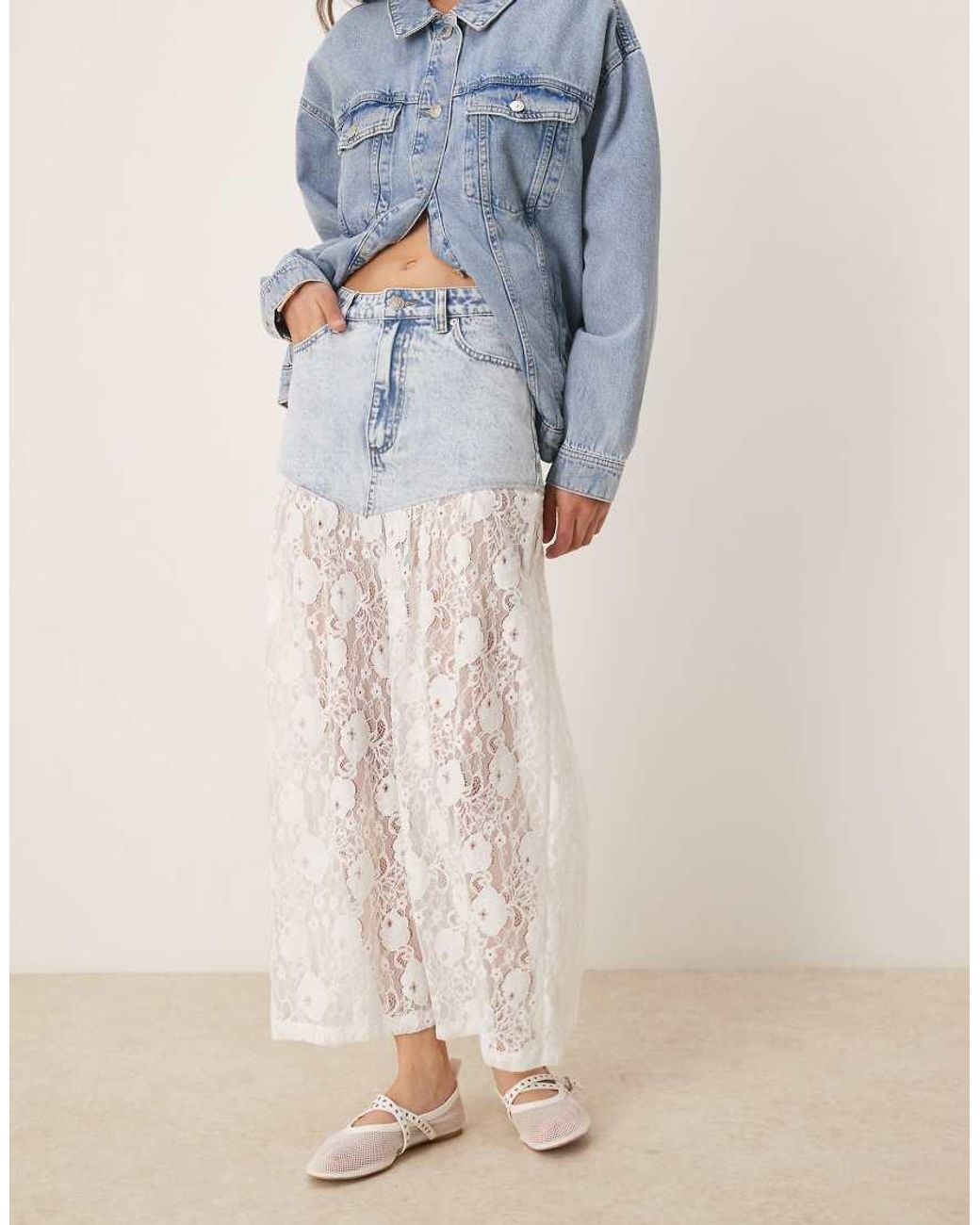 ASOS Blue Denim Maxi Skirt