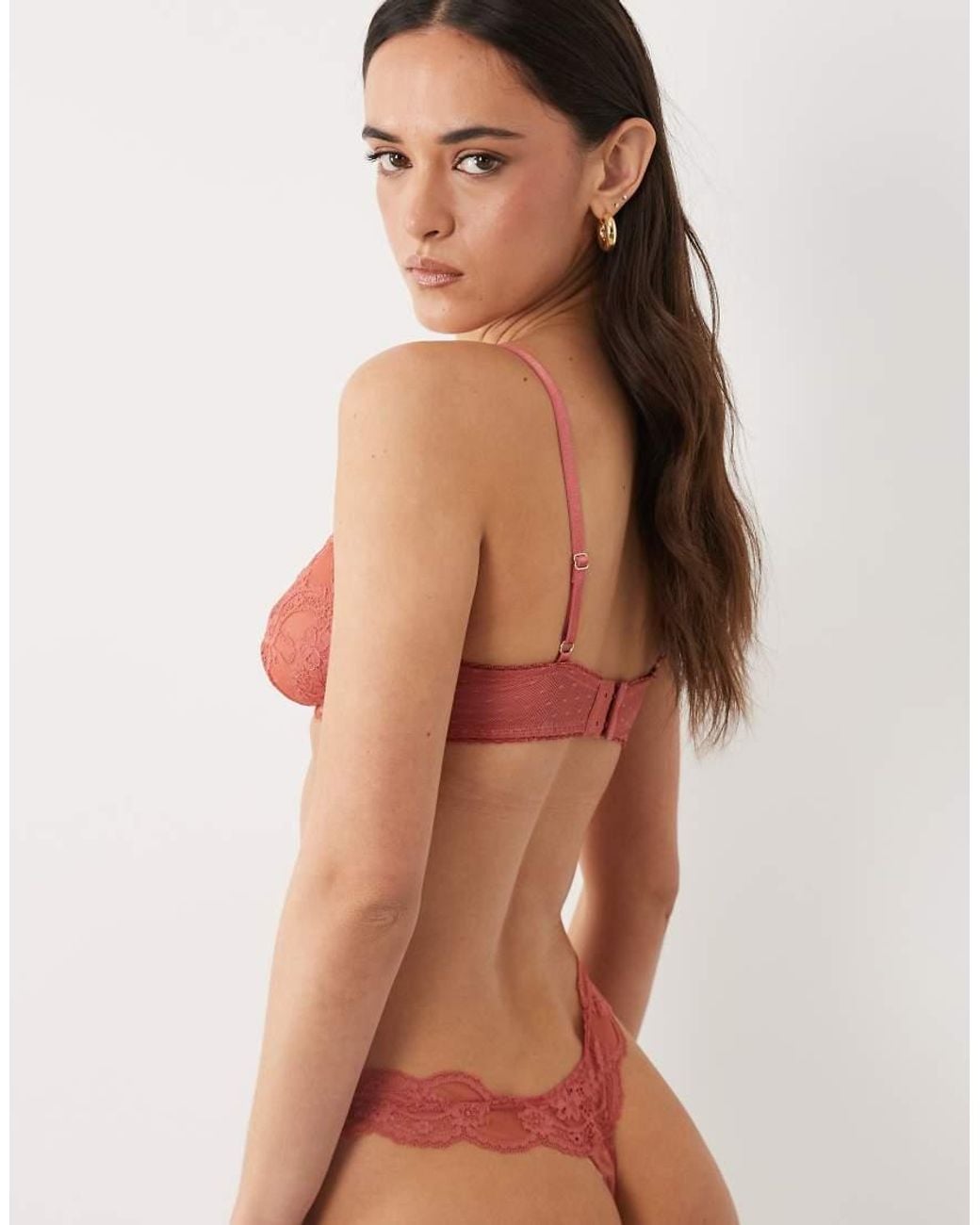 ASOS Brown Lola Lace Thong