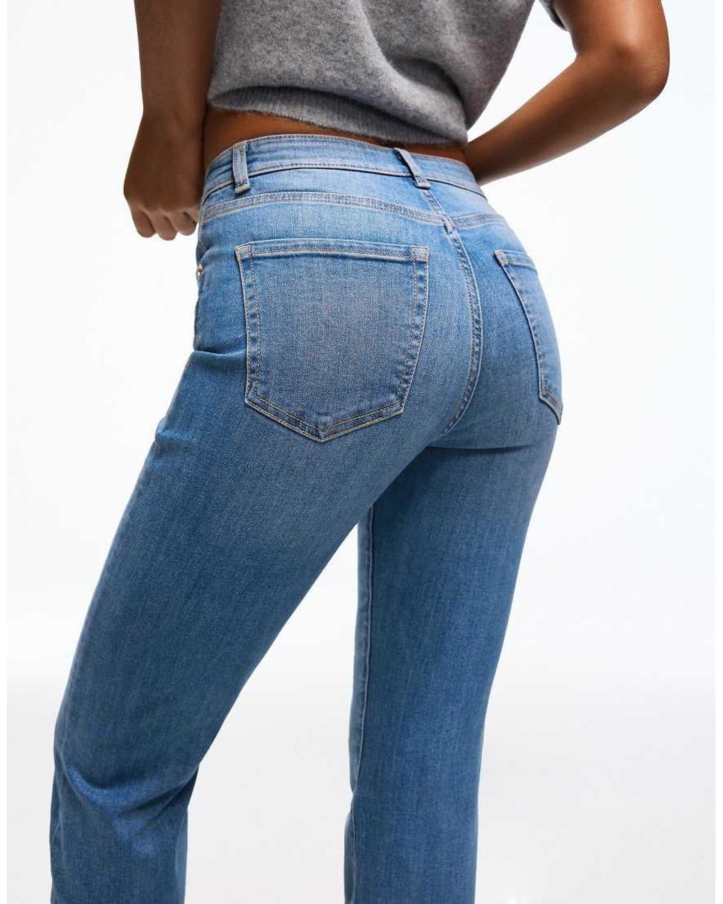 Bershka Blue Petite Flared Jeans