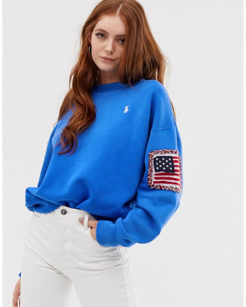 Polo Ralph Lauren Relaxed Long sleeve Sweatshirt in Blue Lyst UK