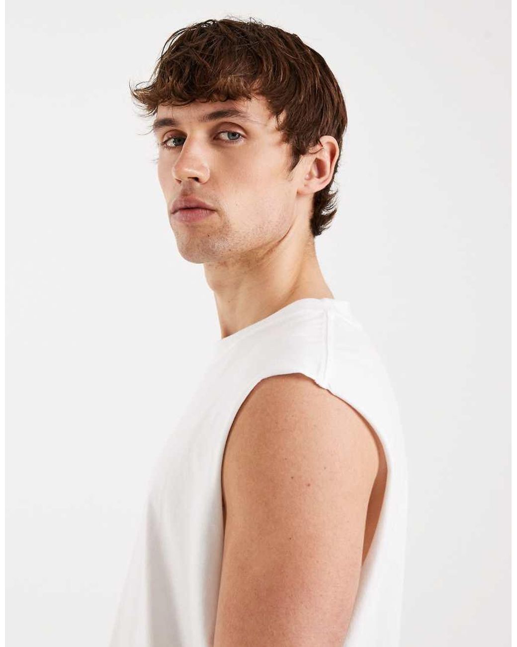 Jack & Jones White Orginals Front Logo Vest for men