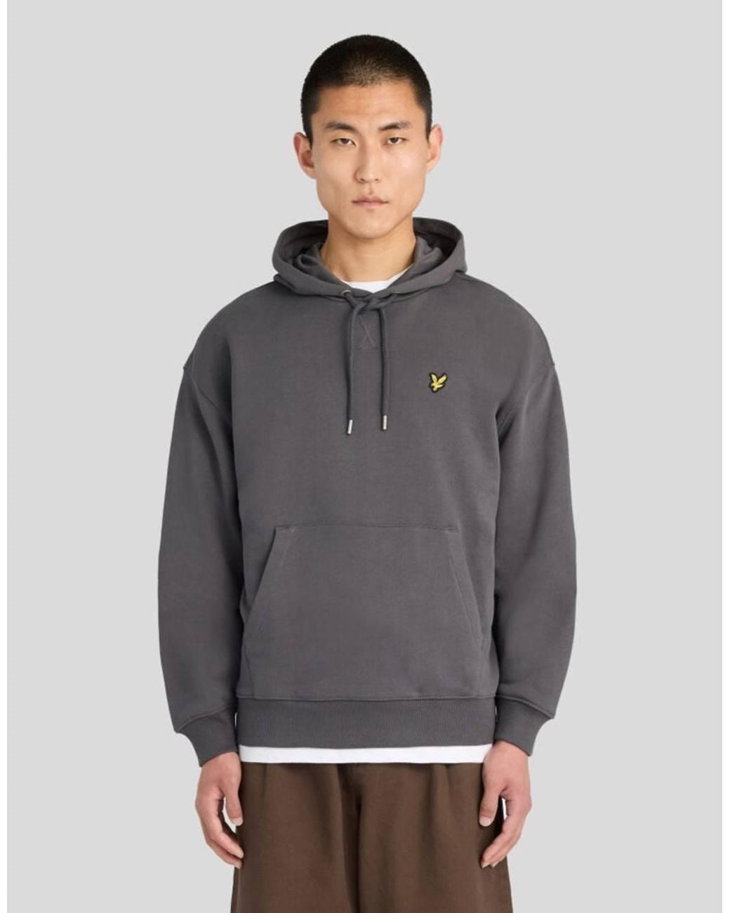 Lyle & Scott Gray Mid Layers Heavyweight Loopback Pullover Hoodie for men