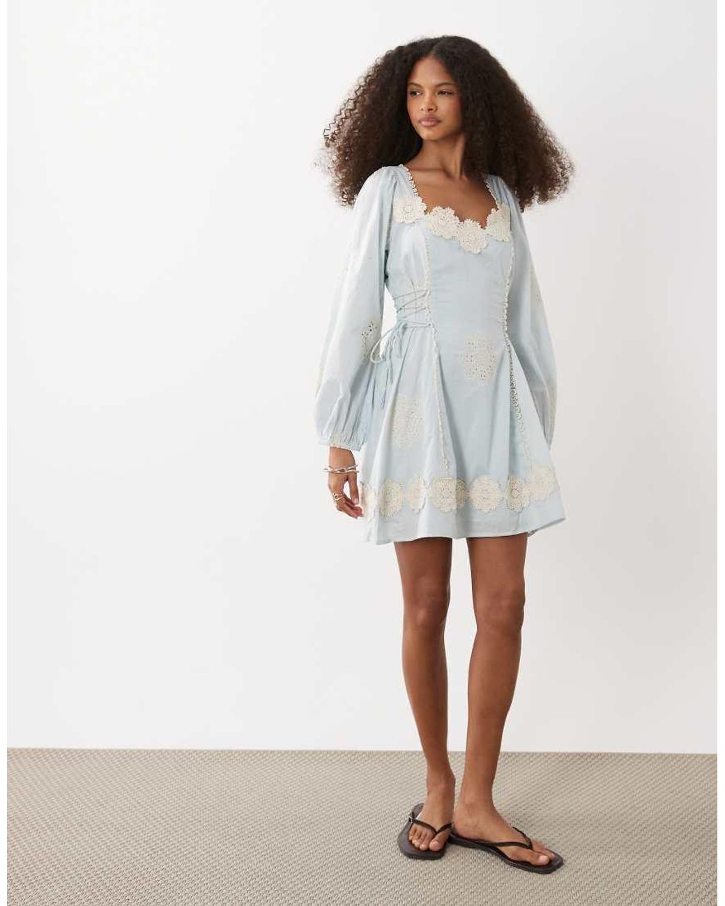 River Island White Cutwork Daisy Mini Dress