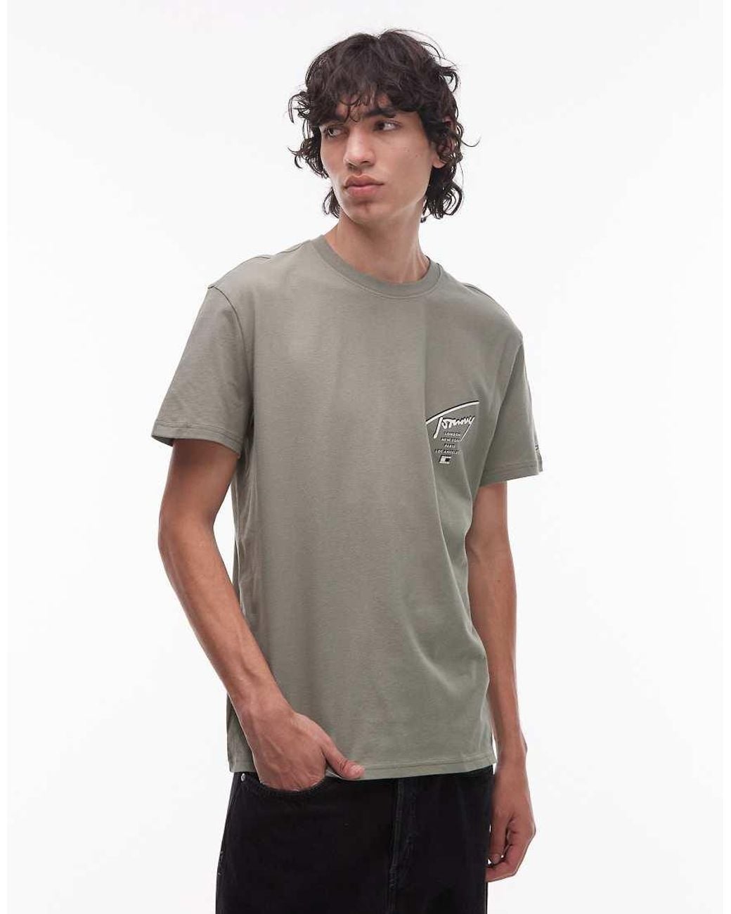 Tommy Hilfiger Gray Regular Back Print Signature T-shirt for men