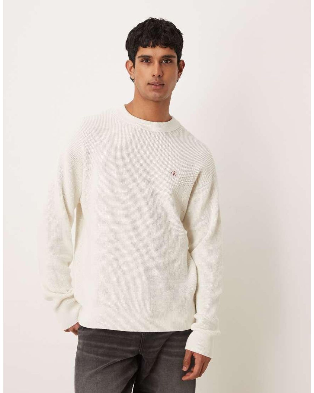 Calvin Klein Natural Badge Crew Neck Jumper for men