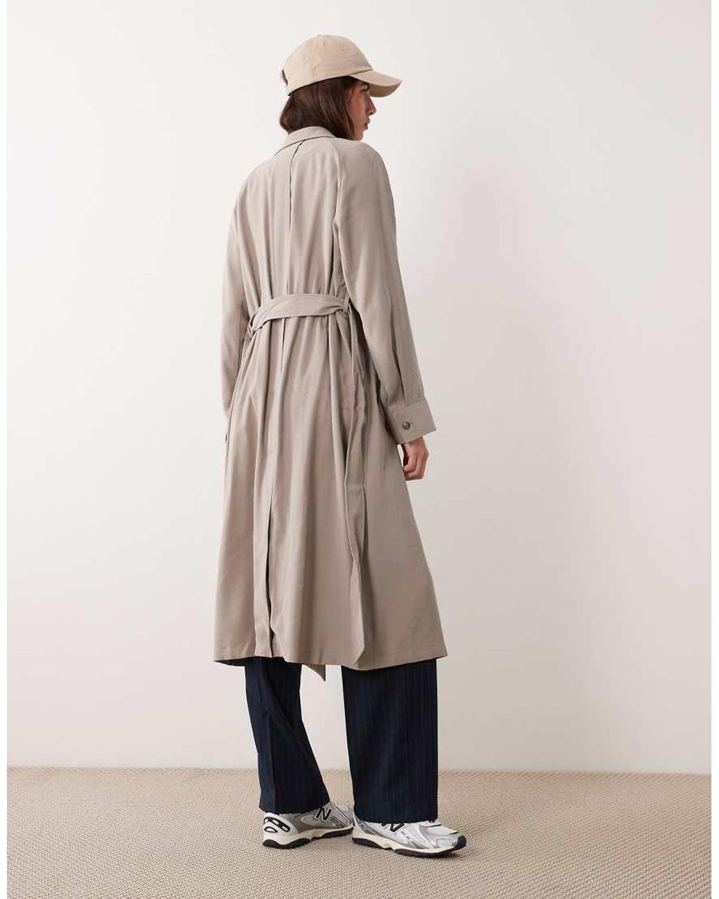 ASOS Blue Soft Longline Trench