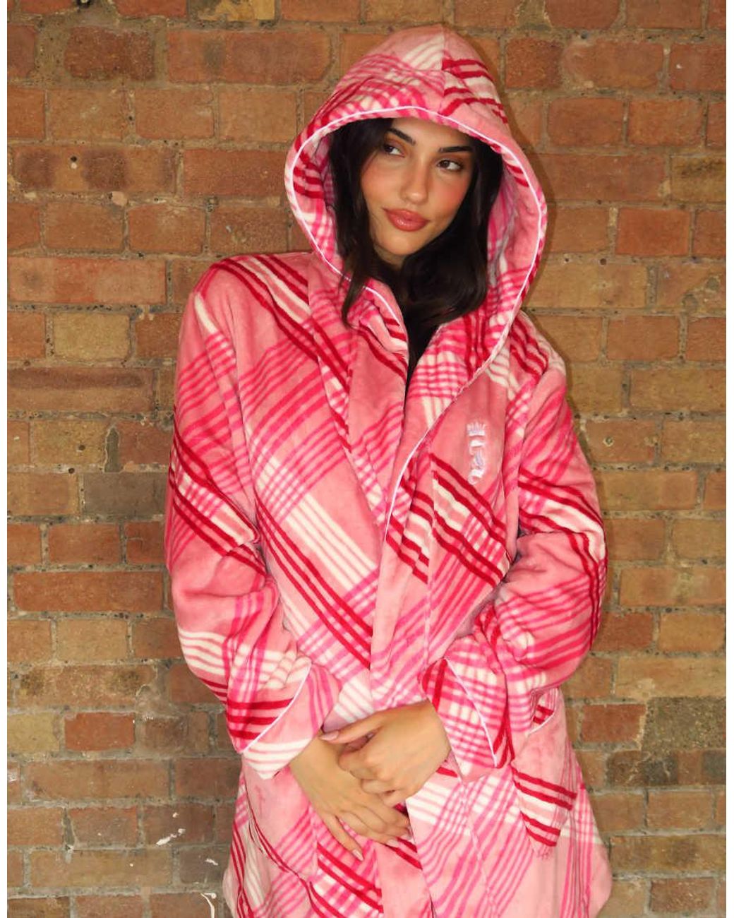 Juicy Couture Pink Lottie Plush Belted Dressing Gown