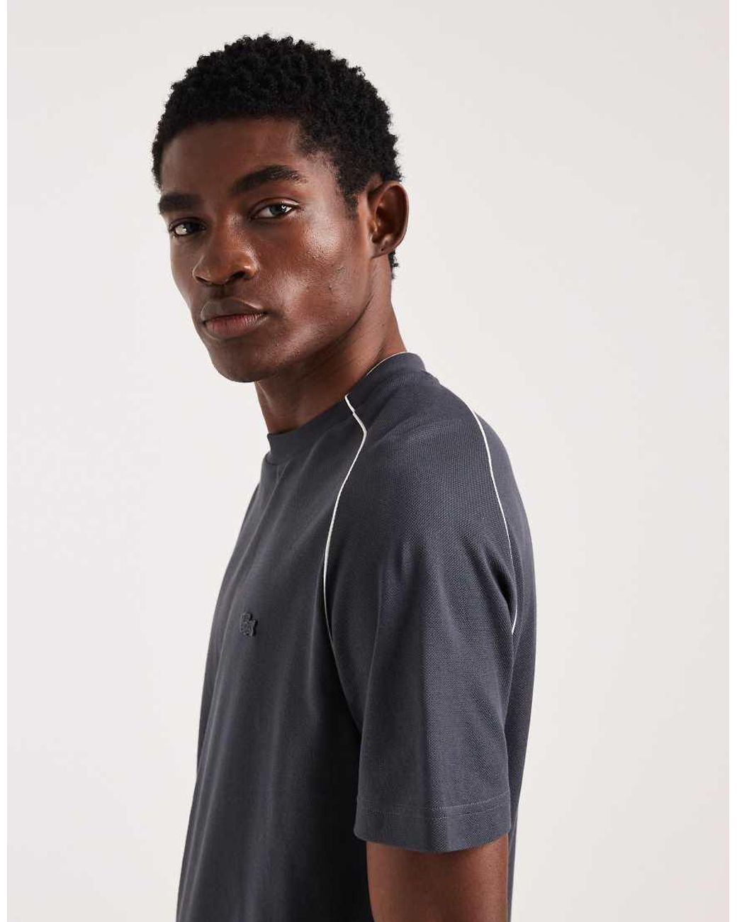 Lacoste Blue T-Shirt With Piping Detail for men