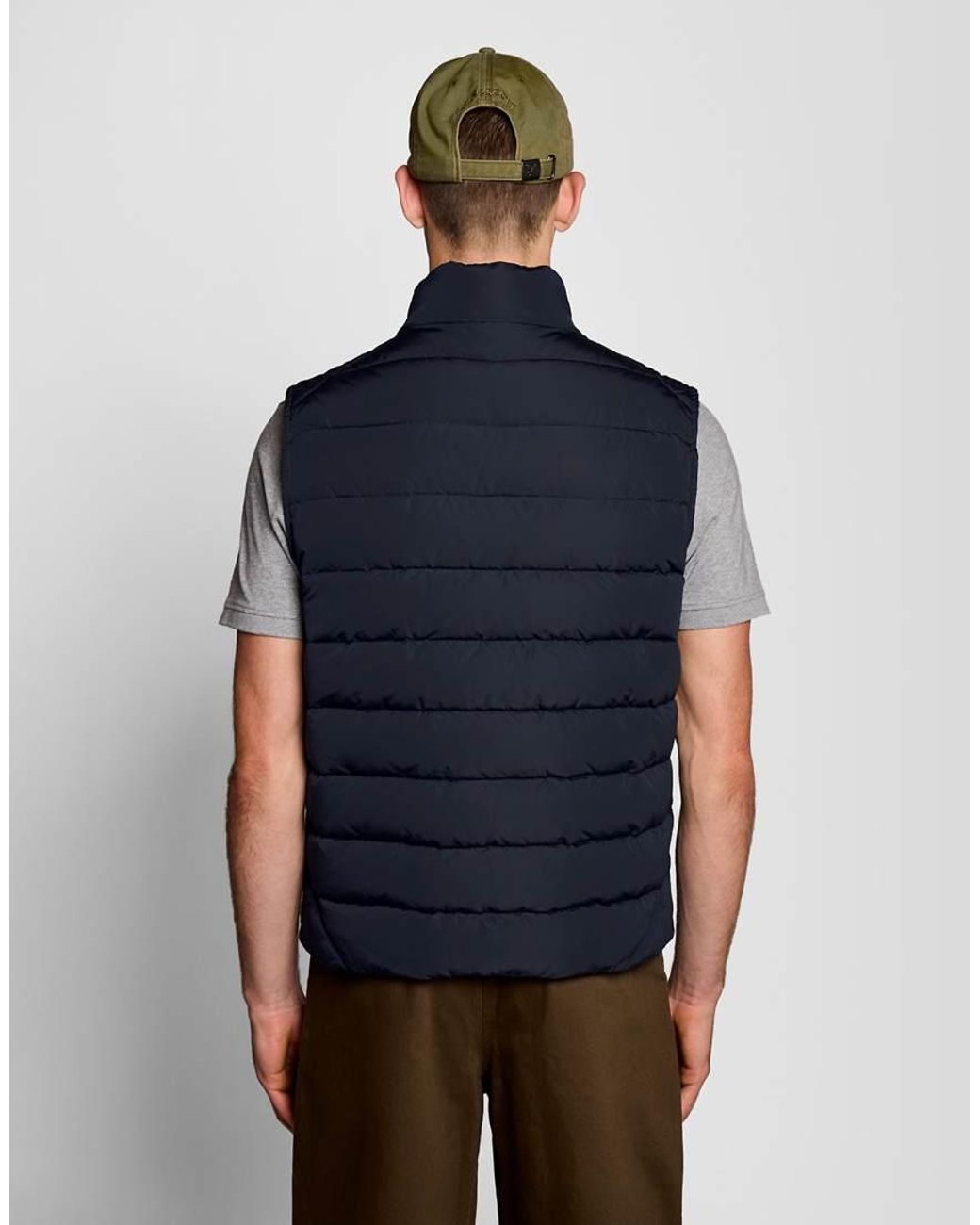 Lyle & Scott Blue Quilted Gilet for men