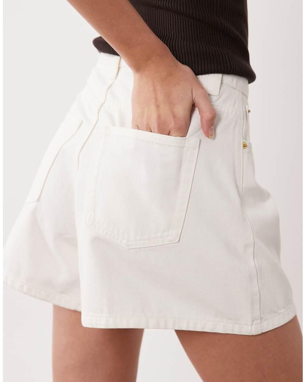 ASOS Natural Denim Longer A Line Short
