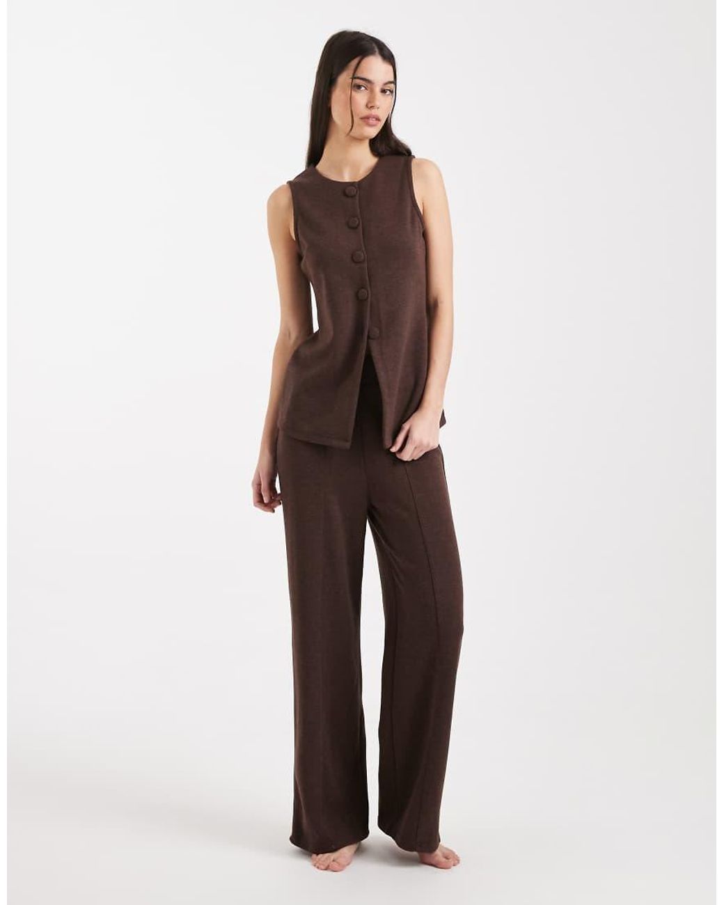 New Look Brown Knitted Waistcoat