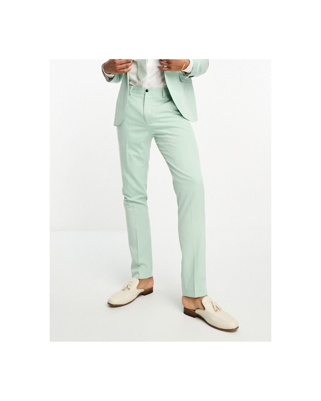 Buy Jack  Jones Navy Slim Fit Flat Front Trousers for Mens Online  Tata  CLiQ
