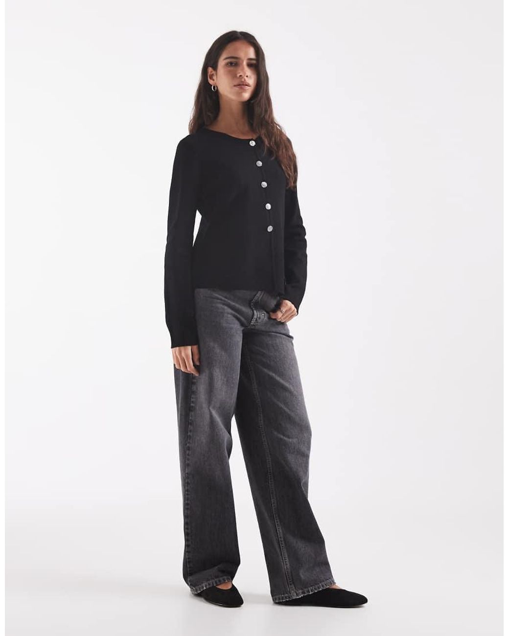 ONLY Blue Buttons Detail Cardigan