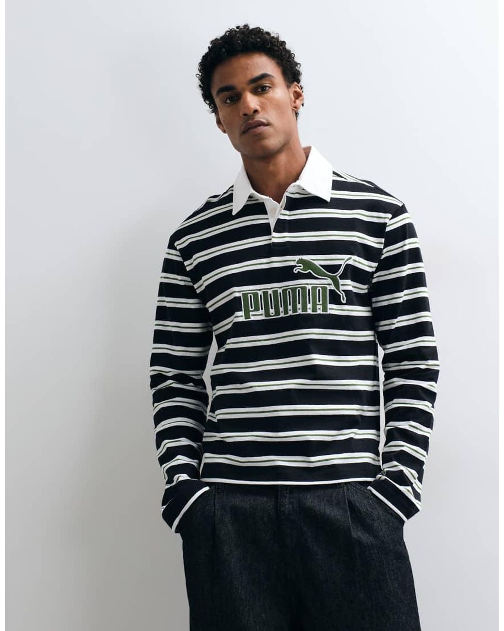 PUMA Black Essentials Elevated No. 1 Relaxed Rugby Polo for men